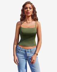 Double Lined Casual Basic Vest Cropped Top
