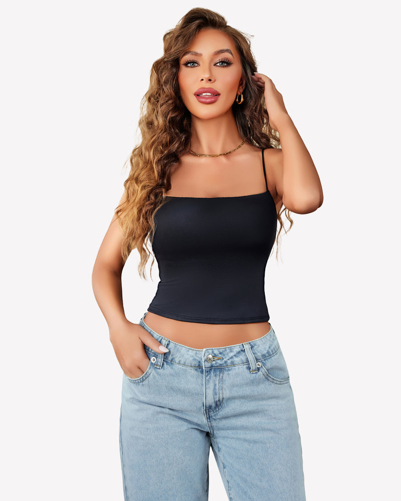 Double Lined Casual Basic Vest Cropped Top