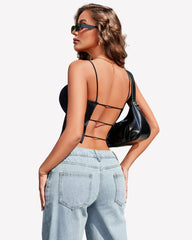 Double Lined Casual Basic Vest Cropped Top