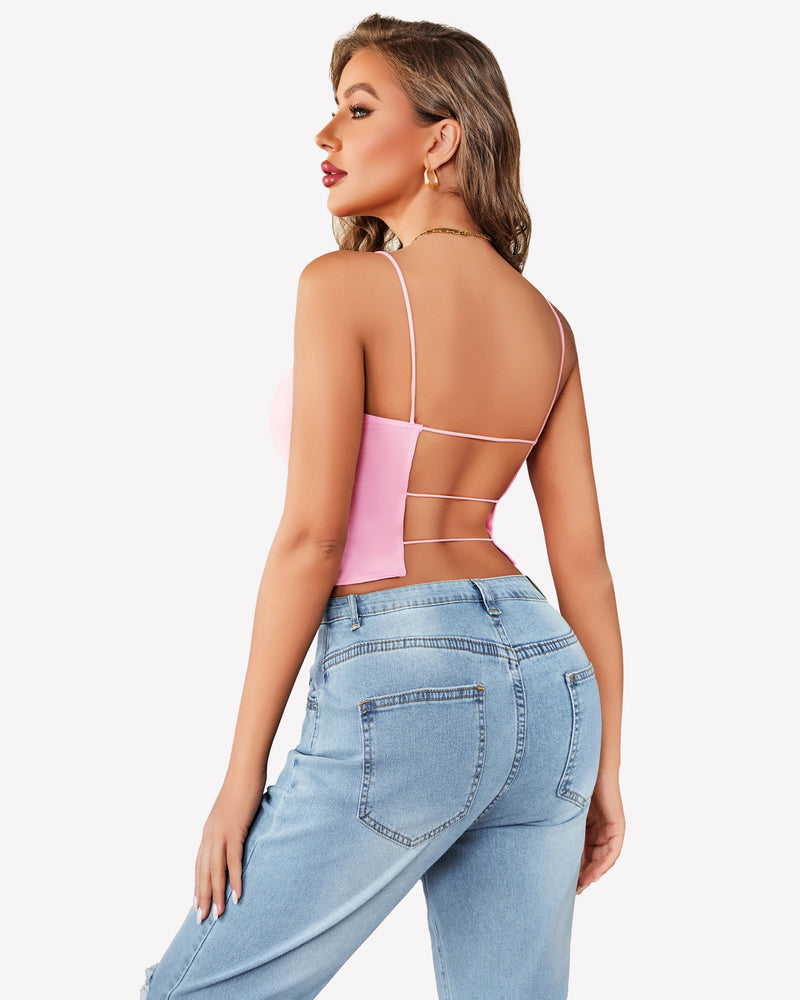 Double Lined Casual Basic Vest Cropped Top