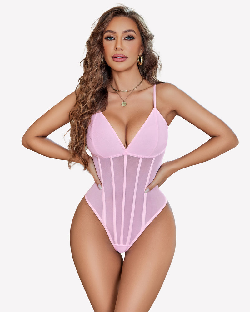 Cami Mesh Bustier Bodysuits