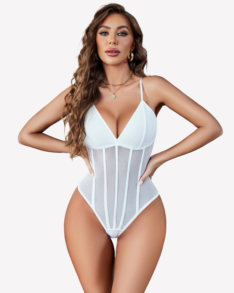 Cami Mesh Bustier Bodysuits