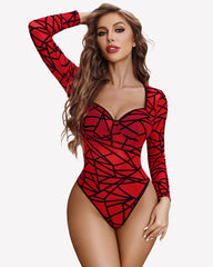 Long Sleeve Leopard Mesh Bodysuits
