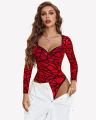 Long Sleeve Leopard Mesh Bodysuits