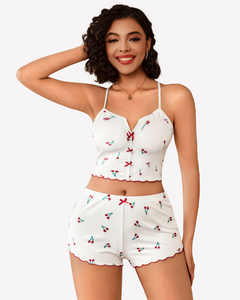 Ribbed Cami Pajama Set 2 Piece PJ Set