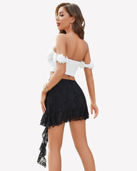 Mini Skirts Asymmetrical Ruffle Short Skirt