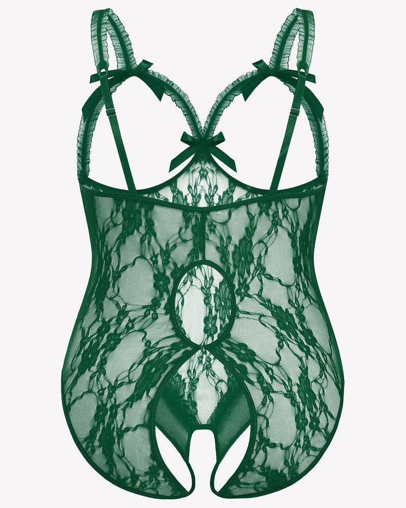 Plus Size Crotchless Exotic Lace Teddies