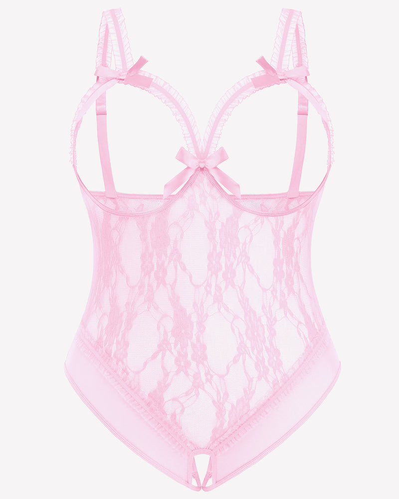 Plus Size Crotchless Exotic Lace Teddies