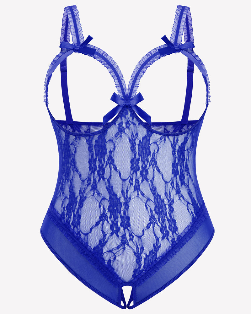 Plus Size Crotchless Exotic Lace Teddies