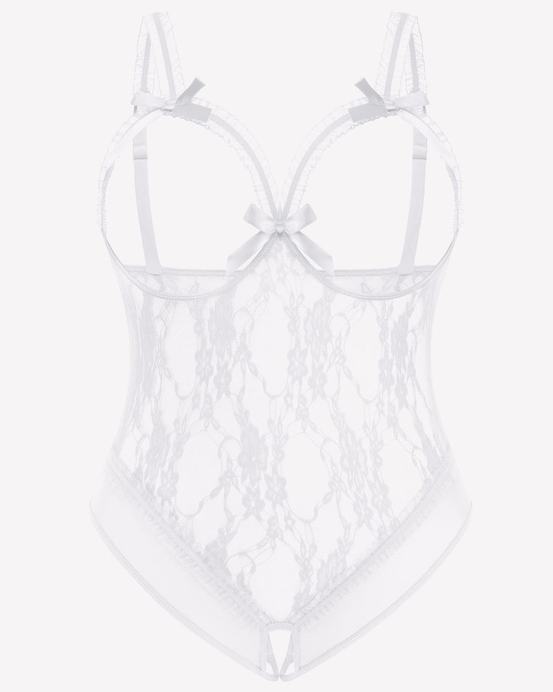 Plus Size Crotchless Exotic Lace Teddies