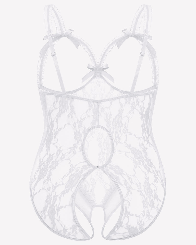 Plus Size Crotchless Exotic Lace Teddies