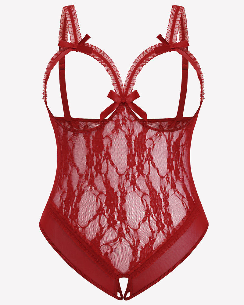 Plus Size Crotchless Exotic Lace Teddies