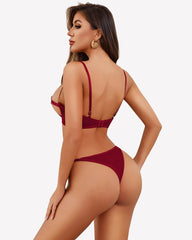 Chain Heart Cutout Bra and Panty Sets