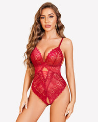 Deep V Teddy Criss Cross Sleepwear