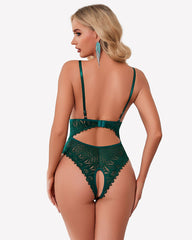 Deep V Teddy Criss Cross Sleepwear