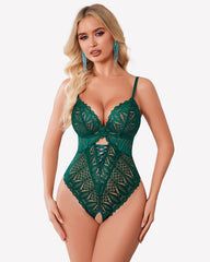 Deep V Teddy Criss Cross Sleepwear