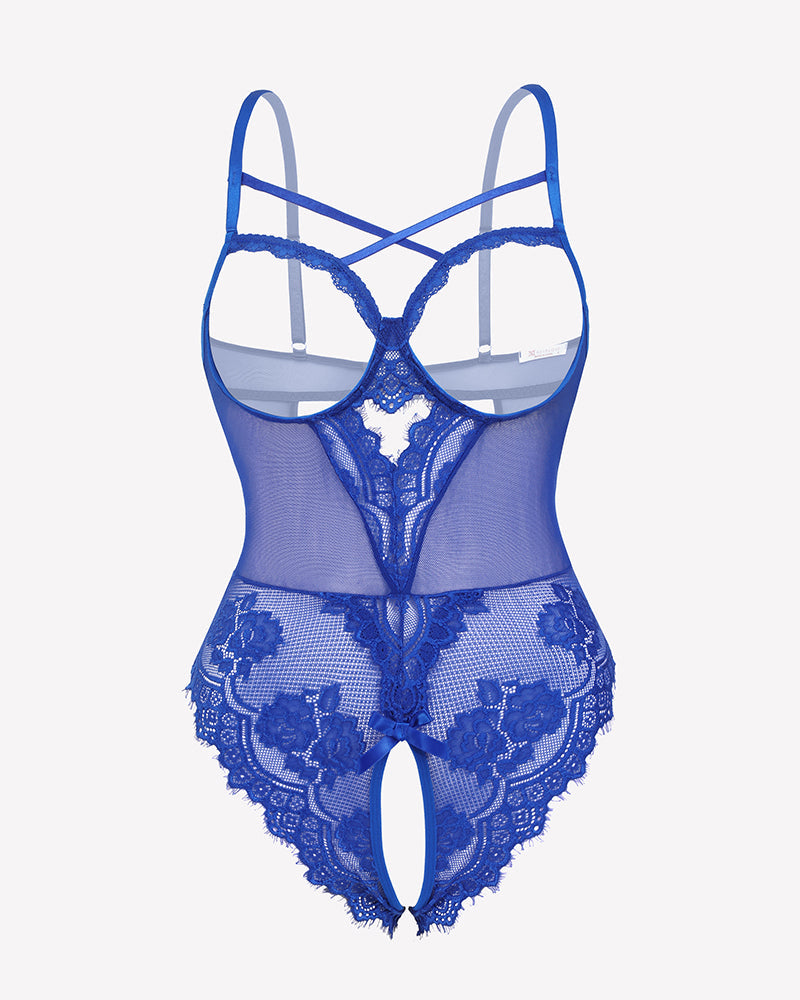 FLace Crotchless Teddy Mini Babydoll