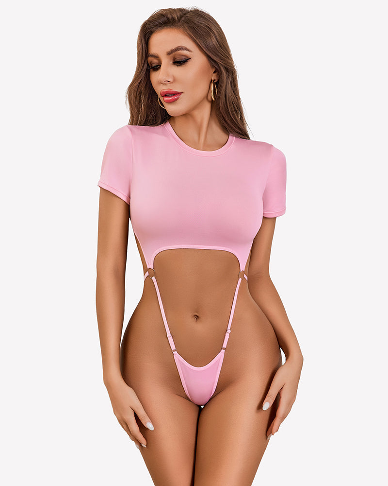 Short Sleeve Slim Fit Crew Neck Body Suits