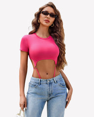 Short Sleeve Slim Fit Crew Neck Body Suits