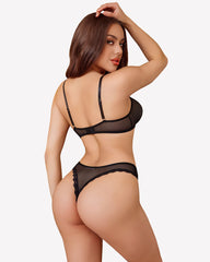 Wireless Mesh Lace Bra and Panty Sets