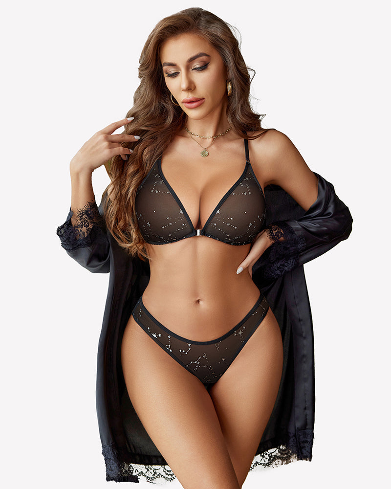 Mesh Bra and Panty Sets 2 Piece Outfits