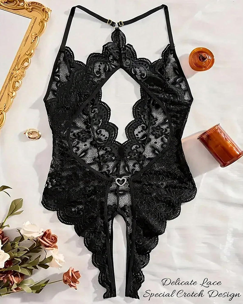 Deep V Lace Teddy Lingerie Bodysuit