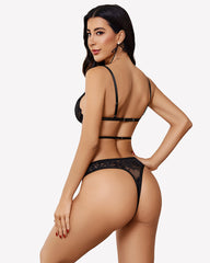 2 Piece Lace Lingerie Set with Chain
