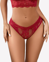 Cute Bow Back Hollow Out Low Rise Panty