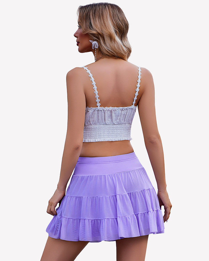 Mini Skirt Pleated Ruffle Y2k Skirts