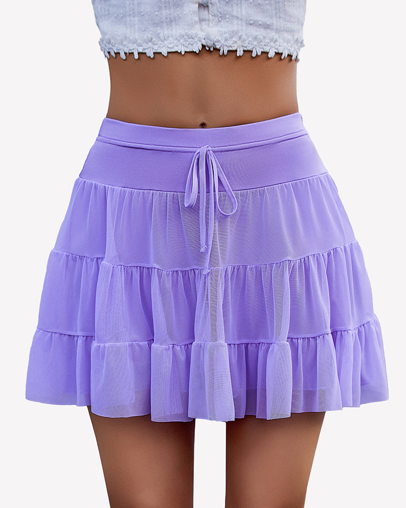 Mini Skirt Pleated Ruffle Y2k Skirts