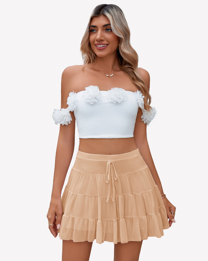 Mini Skirt Pleated Ruffle Y2k Skirts