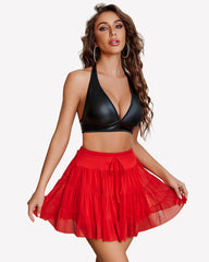 Mini Skirt Pleated Ruffle Y2k Skirts