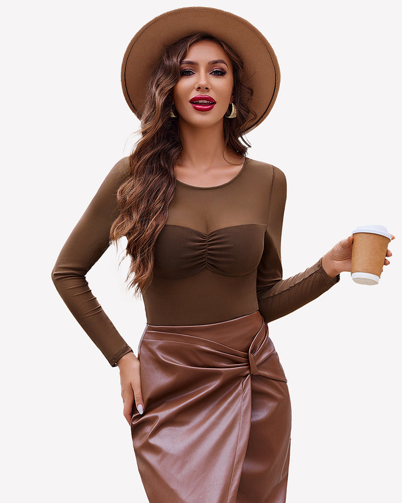 Mesh FLong Sleeve Tops