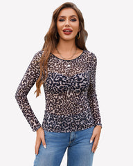 Mesh FLong Sleeve Tops