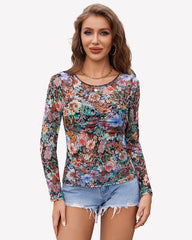 Mesh FLong Sleeve Tops