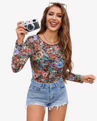 Mesh FLong Sleeve Tops