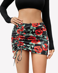 Mini Skirts Adjust Ruched Short Skirt
