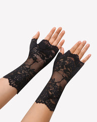 Short Lace Gloves Fingerless Bridal Wrist Glove