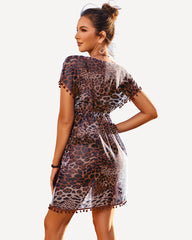 Leopard Print Swimsuit Cover Ups