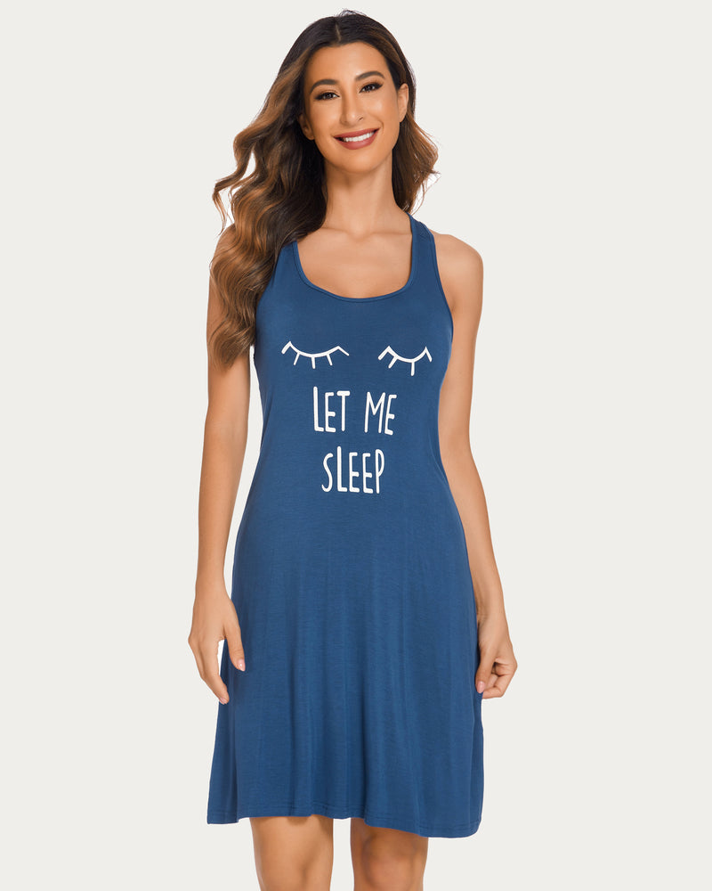 Print Chemise Racerback Night Dress