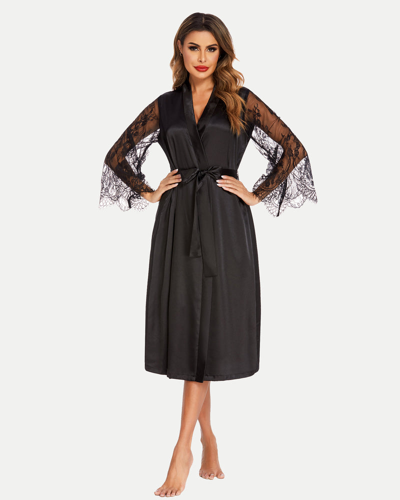 FLace Kimono Robe Bride Dressing Gown