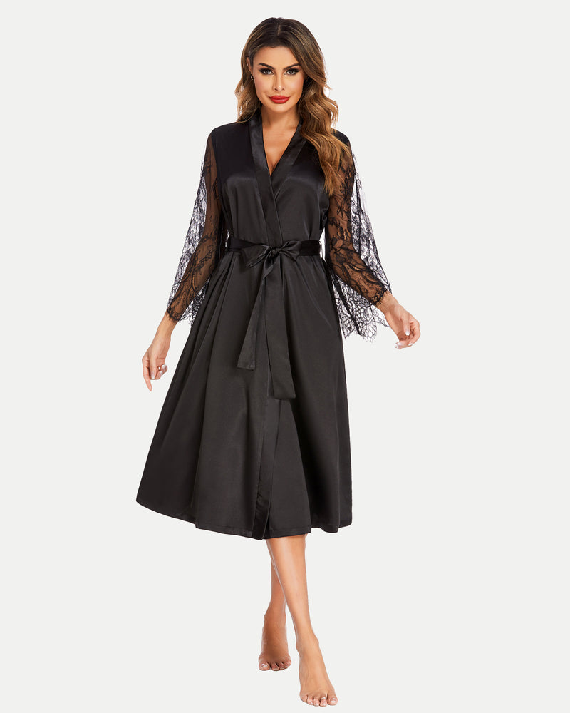 FLace Kimono Robe Bride Dressing Gown