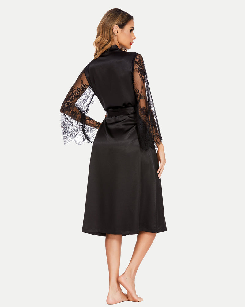 FLace Kimono Robe Bride Dressing Gown