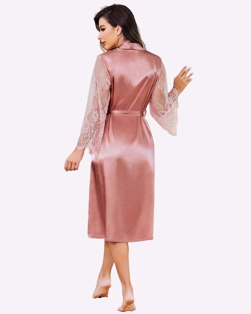 FLace Kimono Robe Bride Dressing Gown