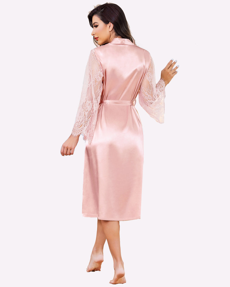 FLace Kimono Robe Bride Dressing Gown