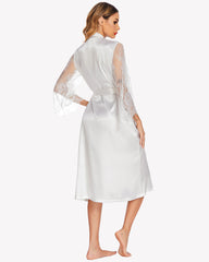 FLace Kimono Robe Bride Dressing Gown