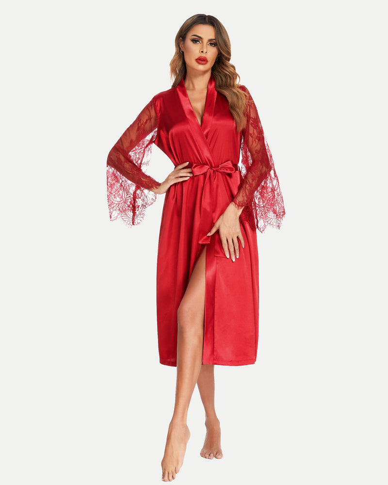 FLace Kimono Robe Bride Dressing Gown
