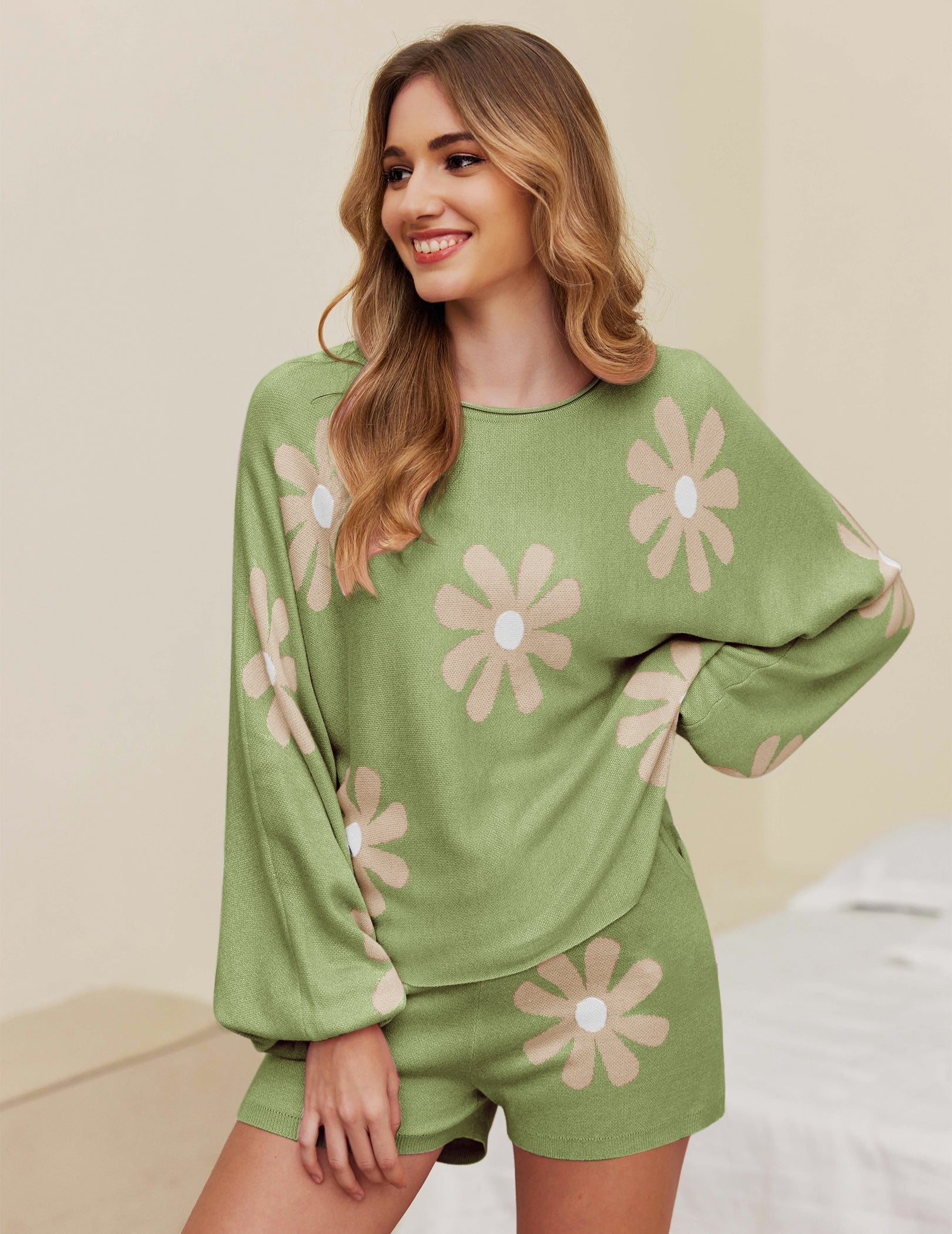 Ekouaer Pajamas Set Soft Knit Lounge Sets (US Only)