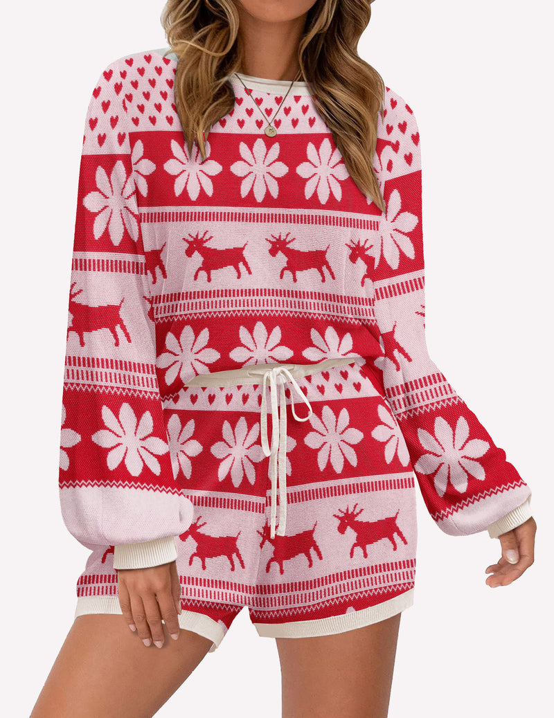 Ekouaer Pajamas Set Soft Knit Lounge Sets (US Only)