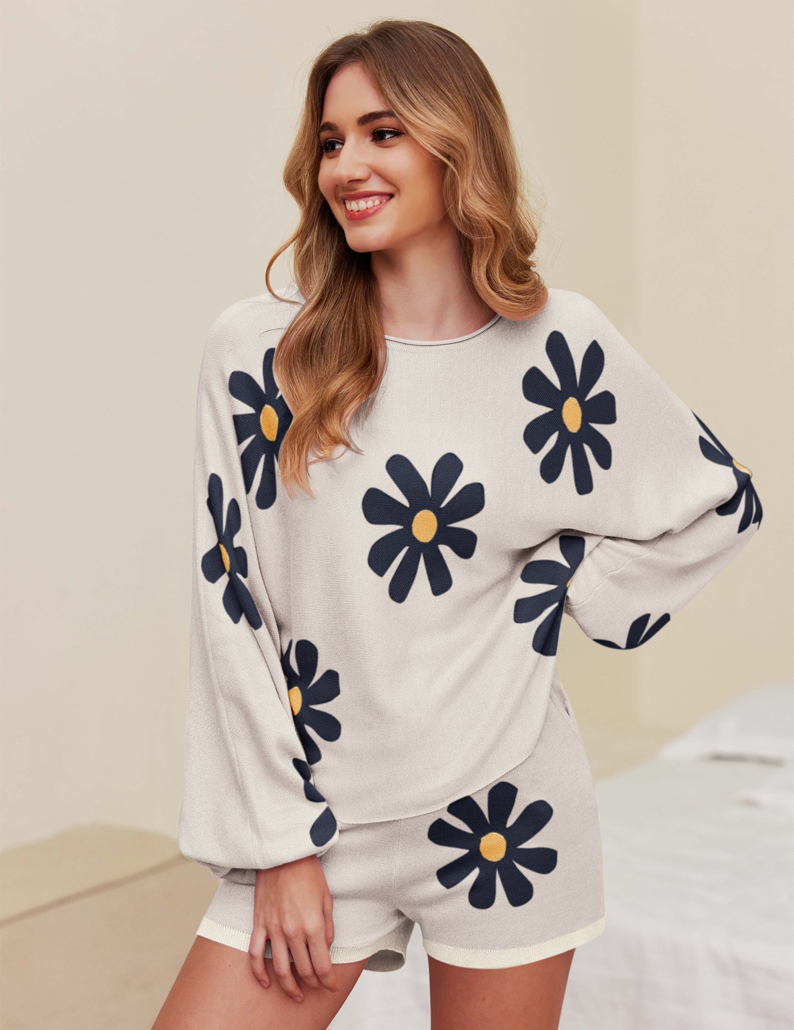 Ekouaer Pajamas Set Soft Knit Lounge Sets (US Only)
